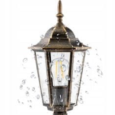 LUMILED Zahradní lampa E27 stojací lucerna BELLIS 40cm PATINA