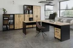 Nejlevnější nábytek Kancelářská sestava NEJBY GIANNI 1, černá/dub wotan