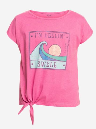 Roxy Růžové holčičí tričko s uzlem Roxy Pura Playa