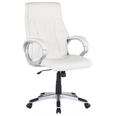 Beliani Bělavá otočná kožená kancelářská židle TRIUMPH