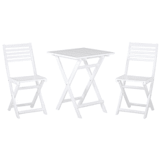 Beliani Bílá zahradní bistro sada skládacího stolu a židlí FIJI