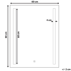 Beliani Obdélníkové LED zrcadlo 60 x 80 cm MARTINET