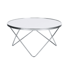 Konferenční stolek bílá a stříbrná MERIDIAN II