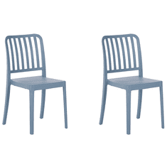 Beliani Sada 2 zahradních židlí modrá SERSALE