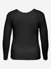 ONLY Černé basic tričko s dlouhým rukávem ONLY CARMAKOMA Adda 50-52