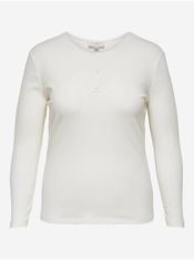 ONLY Bílé basic tričko s dlouhým rukávem ONLY CARMAKOMA Adda 50-52