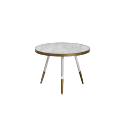Kavárenský stolek se vzhledem bílého mramoru a bílo-zlatými nohami RAMONA