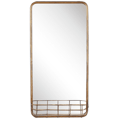Beliani Nástěnné zrcadlo 80 x 40 cm zlaté MACON