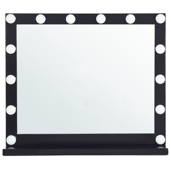 Beliani LED stolní zrcadlo 50 x 60 cm černé BEAUVOIR