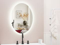 Beliani Koupelnové zrcadlo s LED osvětlením oválne 60 x 80 cm VIRIAT