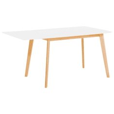 Beliani Bílý jídelní stůl s bočným prodloužením 120/155 x 80 cm MEDIO