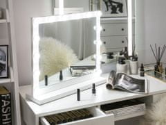 Beliani Stojanové zrcadlo LED 50 x 60 cm bílé BEAUVOIR