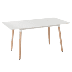 Beliani Rozkládací jídelní stůl 120/150 x 80 cm bílý / světlé dřevo MIRABEL