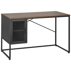 Beliani Psací stůl 118 x 60 cm tmavé dřevo / černá VINCE