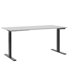 Beliani Manuálně nastavitelný psací stůl 160x72 cm šedý-černý DESTIN II