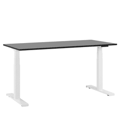Beliani Elektricky nastavitelný psací stůl 160x72 cm černo-bílý DESTIN II