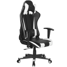 Beliani Herní židle v černo-bílé s regulací výšky GAMER
