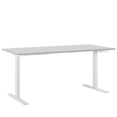 Beliani Ručně nastavitelný psací stůl 160 x 70 cm šedo-bílý DESTIN II