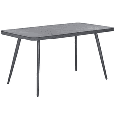 Beliani Zahradní stůl hliníkový 140 x 80 cm šedý LIPARI