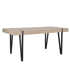 Beliani Jídelní stůl 180 x 90 cm, světlé dřevo s černou ADENA