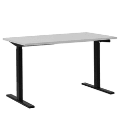 Beliani Ručně nastavitelný psací stůl 130 x 72 cm bílý a černý DESTIN II