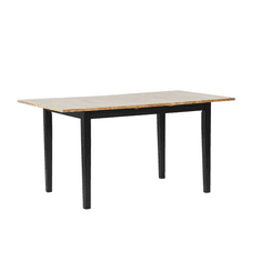 Beliani Rozkládací jídelní stůl 120/150 x 80 cm světlé dřevo s černou HOUSTON