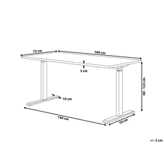 Beliani Elektricky nastavitelný stůl 160 x 72 cm šedý a bílý DESTIN II