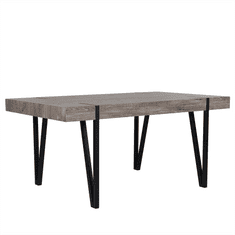 Beliani Jídelní stůl 180 x 90 cm, tmavé dřevo s černou ADENA