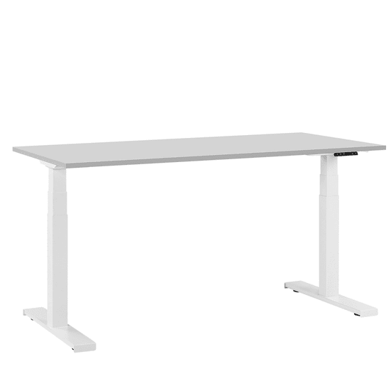 Beliani Elektricky nastavitelný stůl 160 x 72 cm šedý a bílý DESTIN II