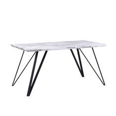 Beliani Jídelní stůl mramorový vzhled bílý / černý 150 x 80 cm MOLDEN