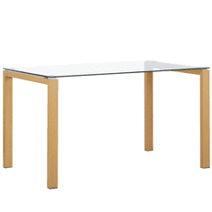 Beliani Skleněný jídelní stůl TAVIRA 130 x 80 cm