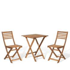 Beliani Dřevěná zahradní bistro sada skládacího stolu a židlí FIJI