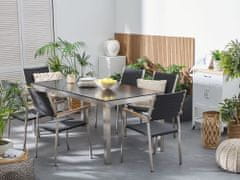 Beliani Sada zahradního nábytku stůl se skleněnou deskou 180 x 90 cm 6 ratanová židle GROSSETO