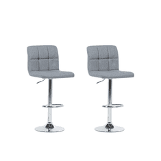 Sada 2 šedých čalouněných barových židlí MARION