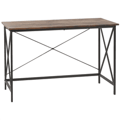 Psací stůl 115 x 60 cm tmavé dřevo / černá FUTON