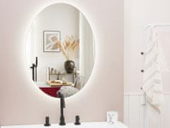 Beliani Koupelnové zrcadlo s LED osvětlením oválne 60 x 80 cm MAZILLE