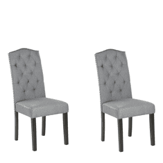Sada 2 šedých čalouněných jídelních židlí SHIRLEY