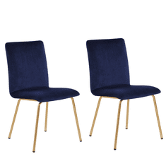 Beliani Sada 2 židlí modrá RUBIO