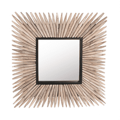 Beliani Nástěnné zrcadlo 64 x 64 cm světlé dřevo SASABE