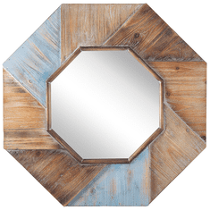 Beliani Nástěnné zrcadlo 77 x 77 cm tmavé dřevo MIRIO