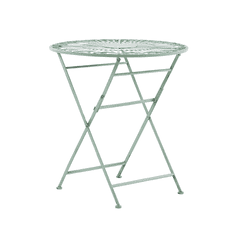 Beliani Zahradní stůl zelený kovový skládací 70 cm TRENTO