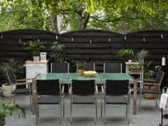 Beliani Sada zahradního nábytku stůl se skleněnou deskou 220 x 100 cm 8 ratanových židlí GROSSETO