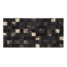 Beliani Hnědozlatý patchwork kožený koberec 80x150 cm BANDIRMA