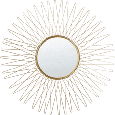 Beliani Nástěnné zrcadlo ve tvaru slunce ø 70 cm zlaté SAUMUR