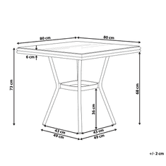 Beliani Zahradní stůl hliníkový 80 x 80 cm černý/tmavé dřevo CASPRI