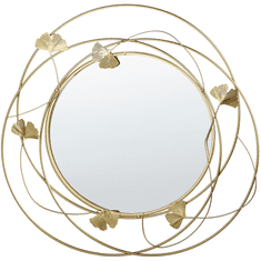 Beliani Nástěnné zrcadlo kovové ø 47 cm zlaté ANGLET