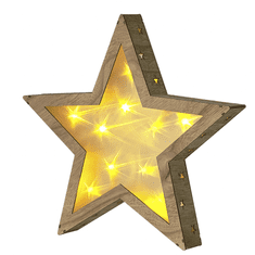 Beliani Vánoční hvězda ze světlého dřeva s LED světly NASTOLA