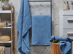 Beliani Modrá sada 4 bavlněných ručníků AREORA