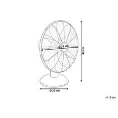 Beliani Stolní ventilátor 42 cm stříbrný WENSUM