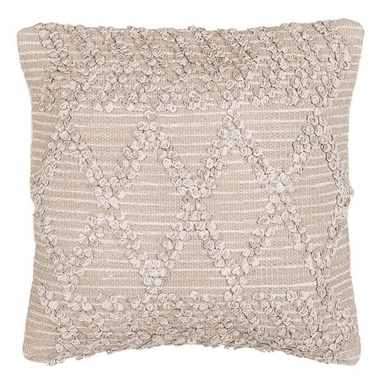 Beliani Bavlněný polštář s geometrickými vzory 45 x 45 cm béžový CORYDALIS
